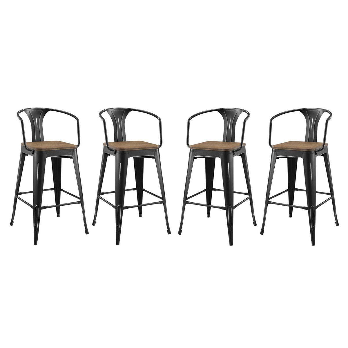 Modway Furniture Modern Promenade Bar Stool Set of 4 - EEI-3955