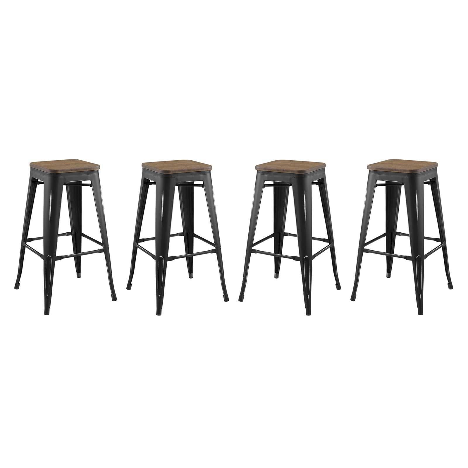 Modway Furniture Modern Promenade Bar Stool Set of 4 - EEI-3957