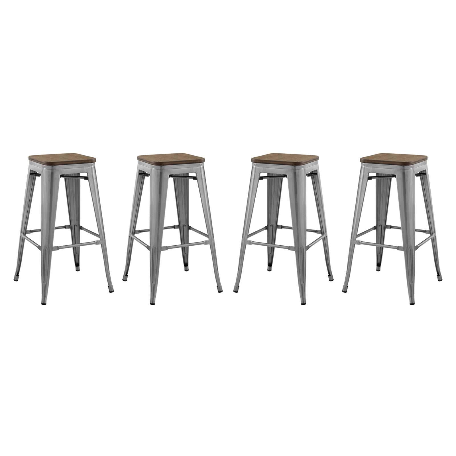 Modway Furniture Modern Promenade Bar Stool Set of 4 - EEI-3957