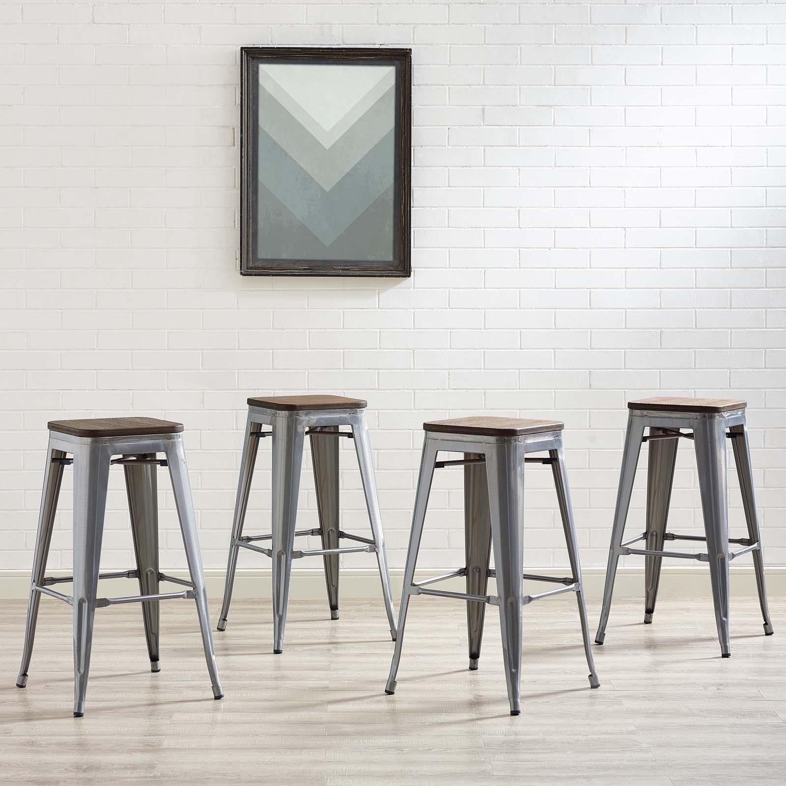 Modway Furniture Modern Promenade Bar Stool Set of 4 - EEI-3957