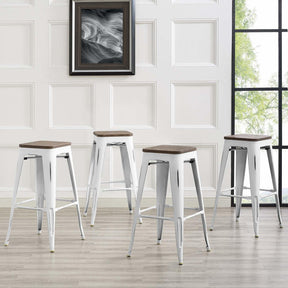 Modway Furniture Modern Promenade Bar Stool Set of 4 - EEI-3957