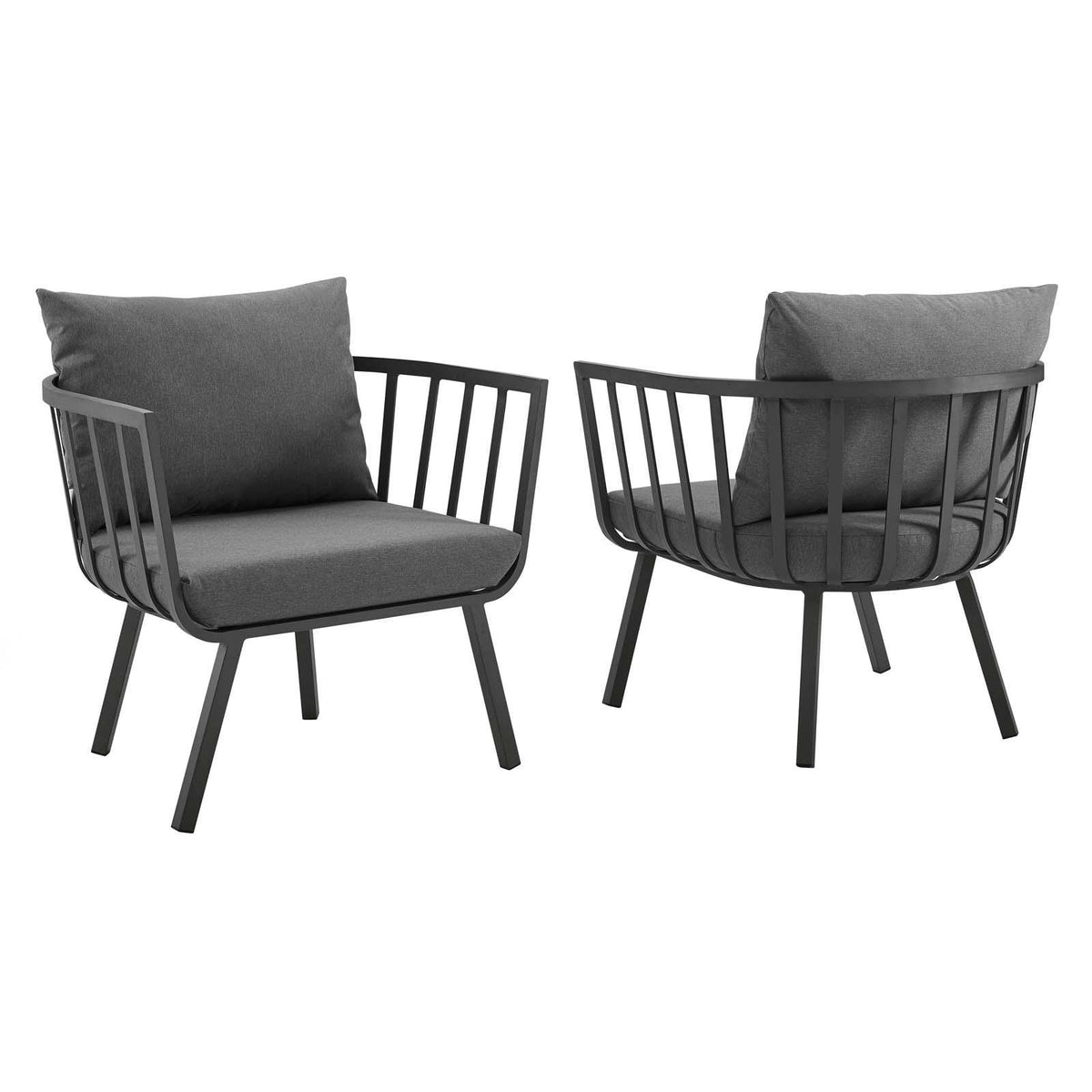 Modway Furniture Modern Riverside Outdoor Patio Aluminum Armchair Set of 2 - EEI-3960