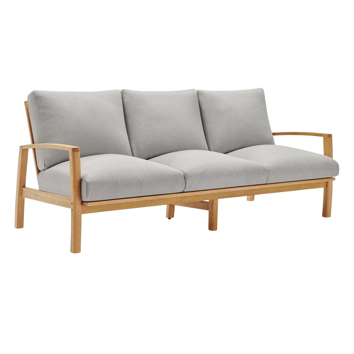 Modway Furniture Modern Orlean Outdoor Patio Eucalyptus Wood Sofa and Loveseat Set - EEI-3990