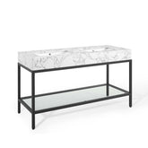 Modway Furniture Modern Kingsley 60" Black Stainless Steel Bathroom Vanity - EEI-4002