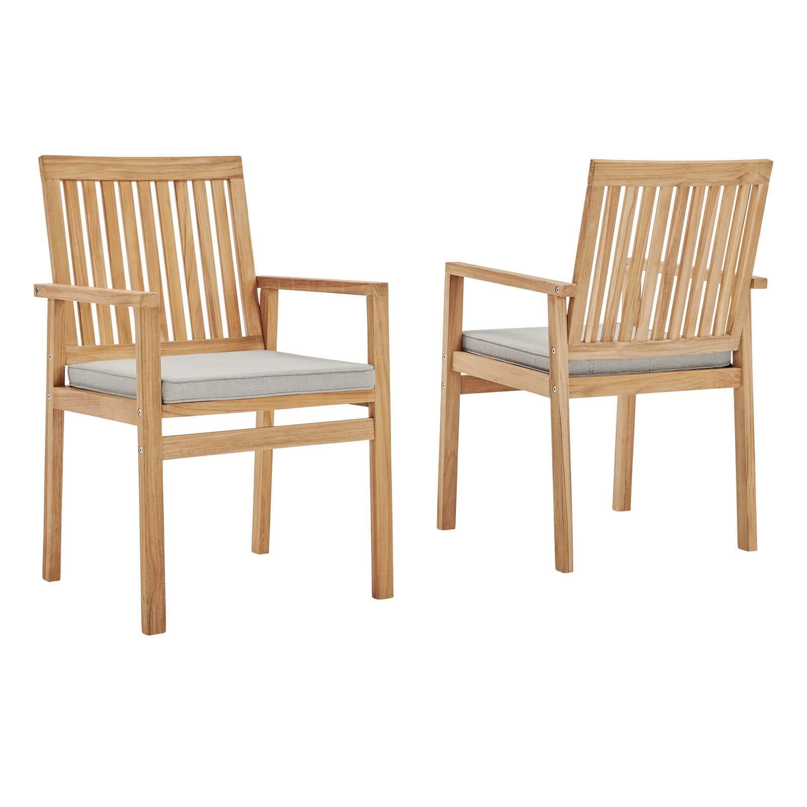 Modway Furniture Modern Farmstay Outdoor Patio Teak Dining Armchair Set of 2 - EEI-4011