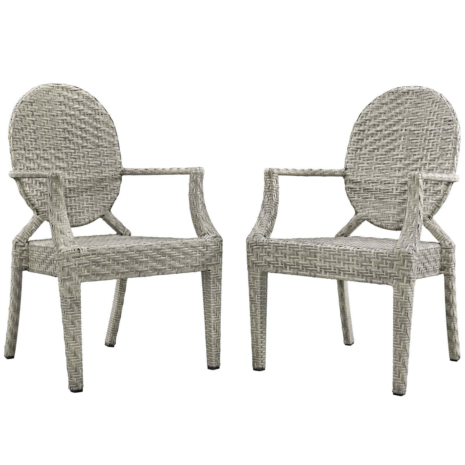 Modway Furniture Modern Casper Outdoor Patio Dining Armchair Set of 2 - EEI-4012