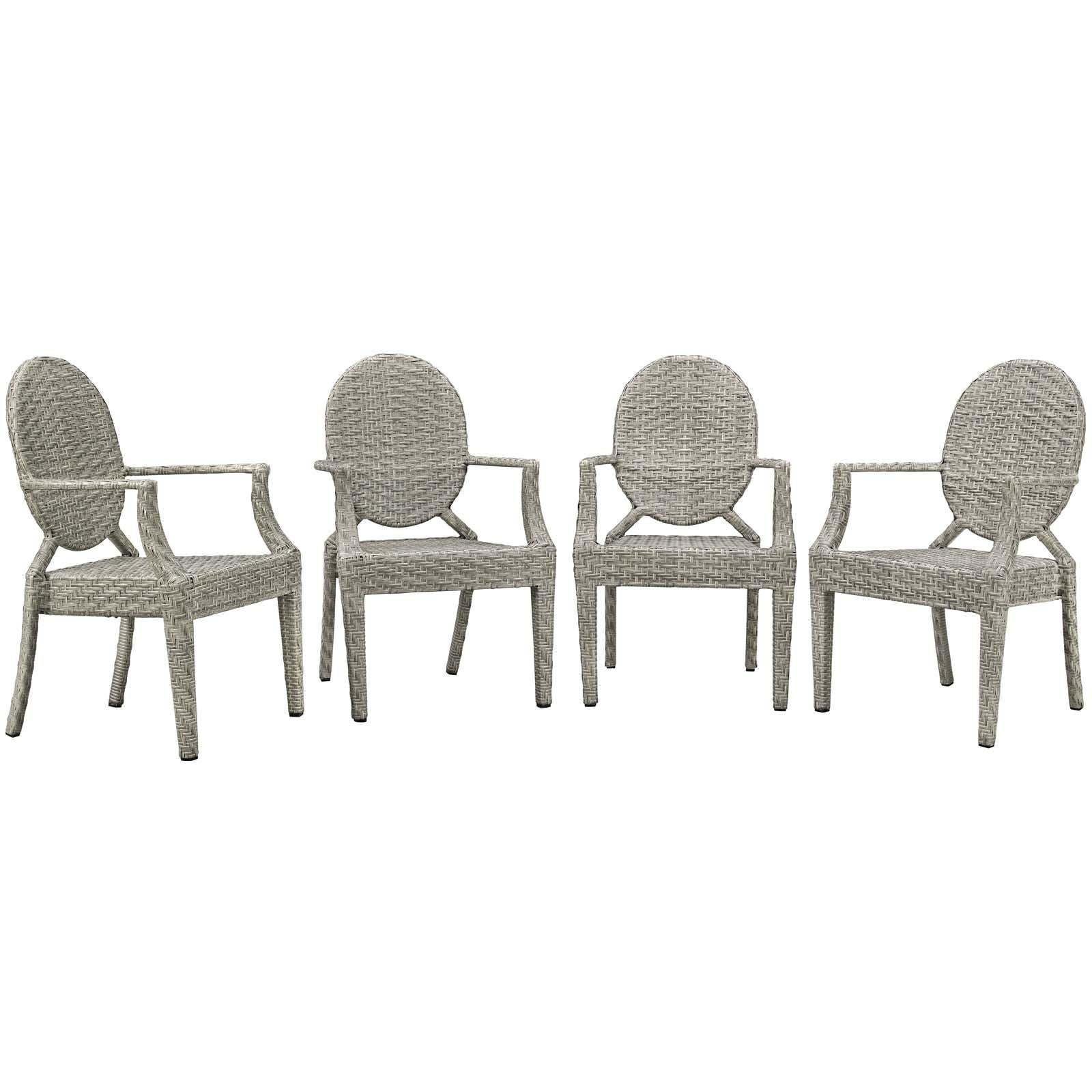 Modway Furniture Modern Casper Outdoor Patio Dining Armchair Set of 4 - EEI-4013