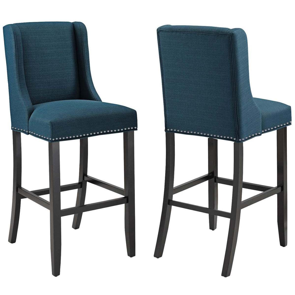 Modway Furniture Modern Baron Bar Stool Upholstered Fabric Set of 2 - EEI-4018