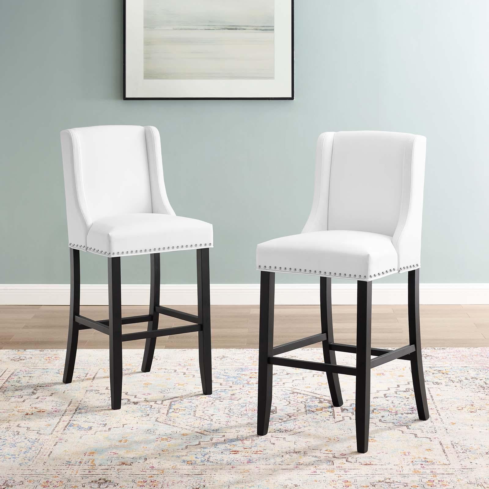 Modway Furniture Modern Baron Bar Stool Faux Leather Set of 2 - EEI-4019