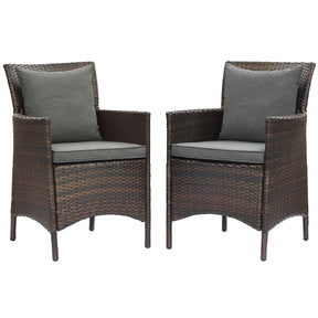 Modway Furniture Modern Conduit Outdoor Patio Wicker Rattan Dining Armchair Set of 2 - EEI-4030