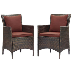 Modway Furniture Modern Conduit Outdoor Patio Wicker Rattan Dining Armchair Set of 2 - EEI-4030