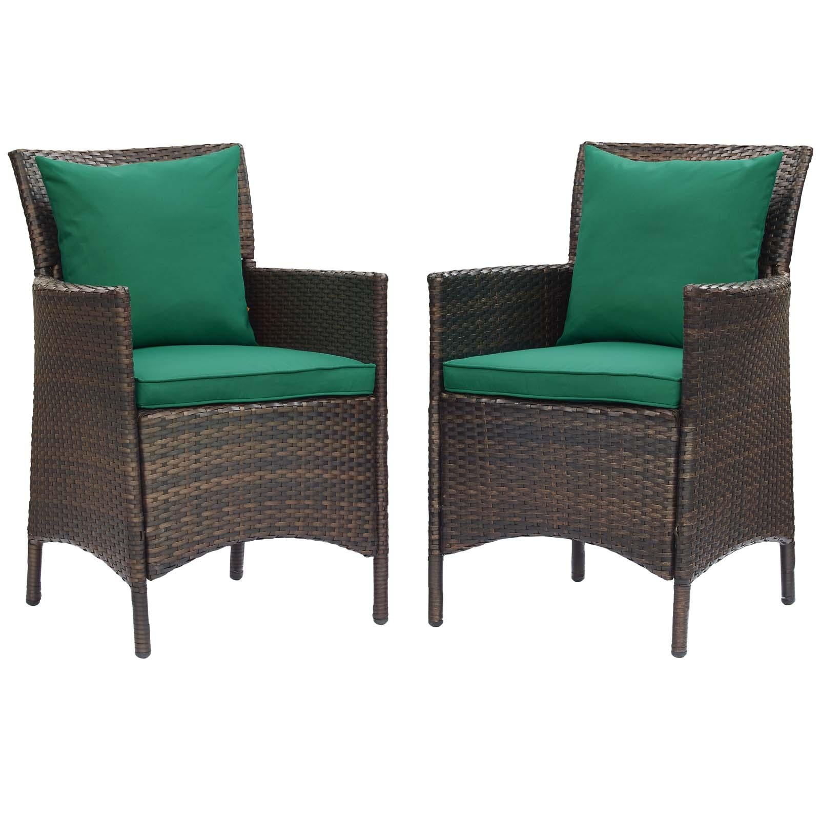 Modway Furniture Modern Conduit Outdoor Patio Wicker Rattan Dining Armchair Set of 2 - EEI-4030