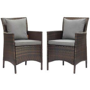 Modway Furniture Modern Conduit Outdoor Patio Wicker Rattan Dining Armchair Set of 2 - EEI-4030