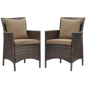 Modway Furniture Modern Conduit Outdoor Patio Wicker Rattan Dining Armchair Set of 2 - EEI-4030