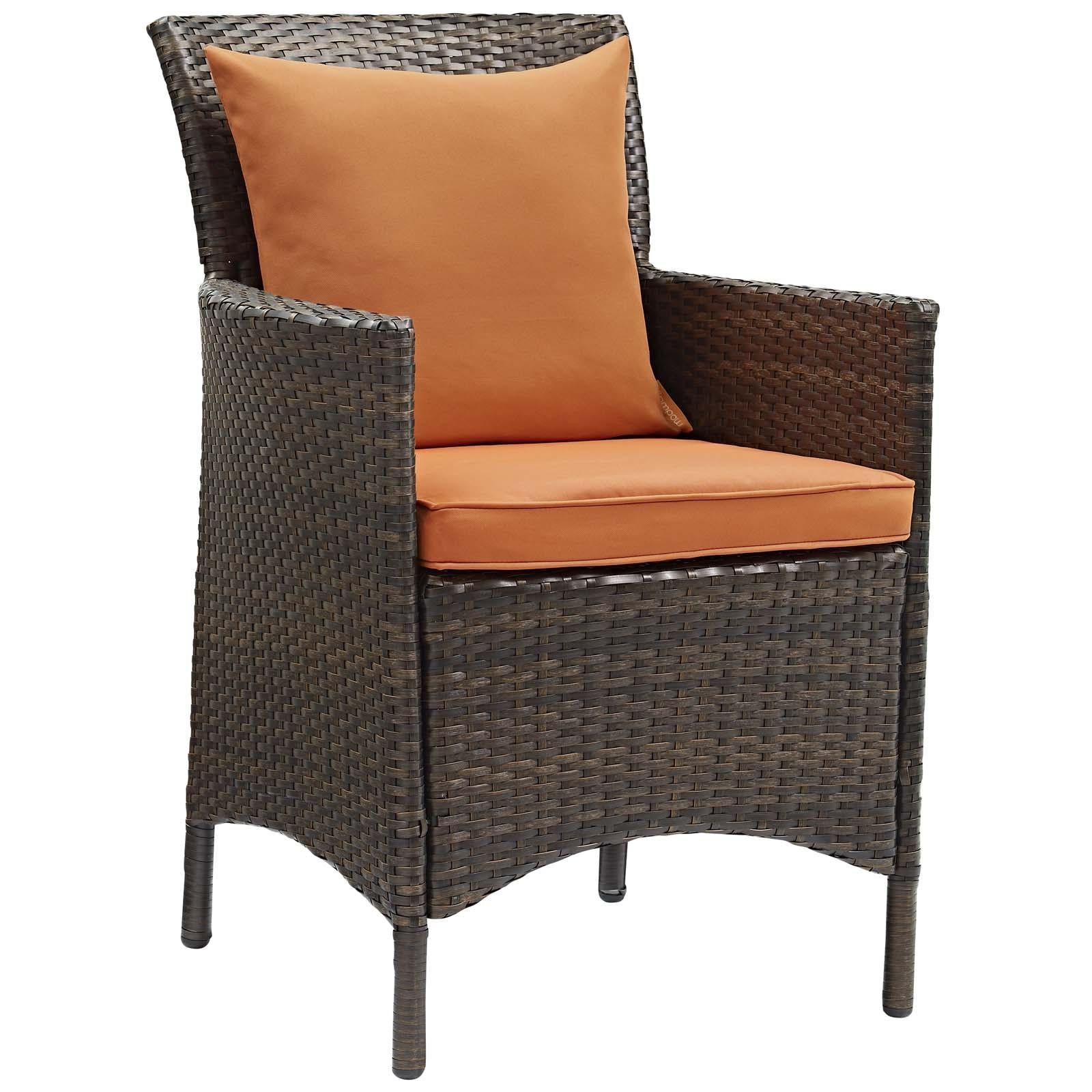 Modway Furniture Modern Conduit Outdoor Patio Wicker Rattan Dining Armchair Set of 2 - EEI-4030