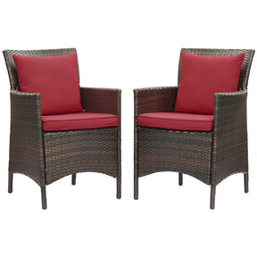 Modway Furniture Modern Conduit Outdoor Patio Wicker Rattan Dining Armchair Set of 2 - EEI-4030