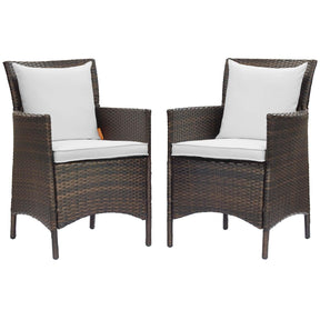 Modway Furniture Modern Conduit Outdoor Patio Wicker Rattan Dining Armchair Set of 2 - EEI-4030