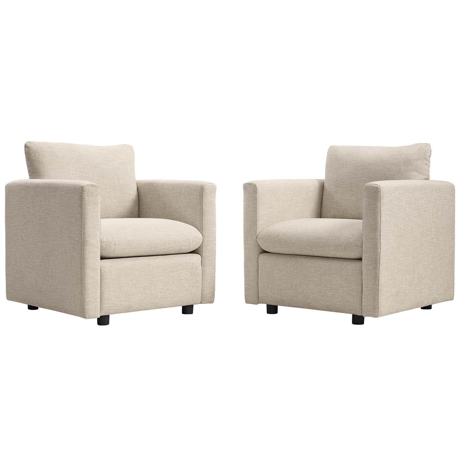 Modway Furniture Modern Activate Upholstered Fabric Armchair Set of 2 - EEI-4078