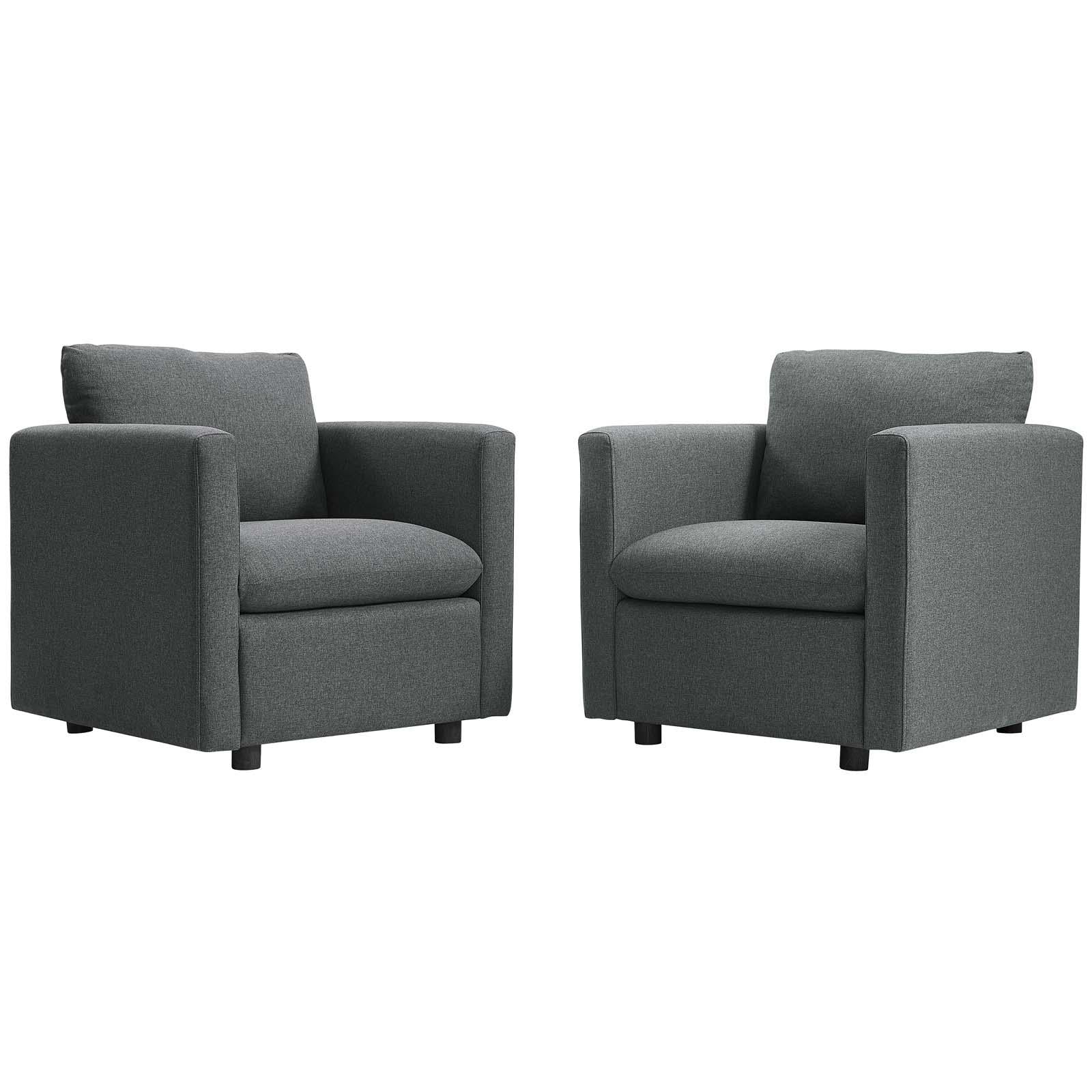 Modway Furniture Modern Activate Upholstered Fabric Armchair Set of 2 - EEI-4078