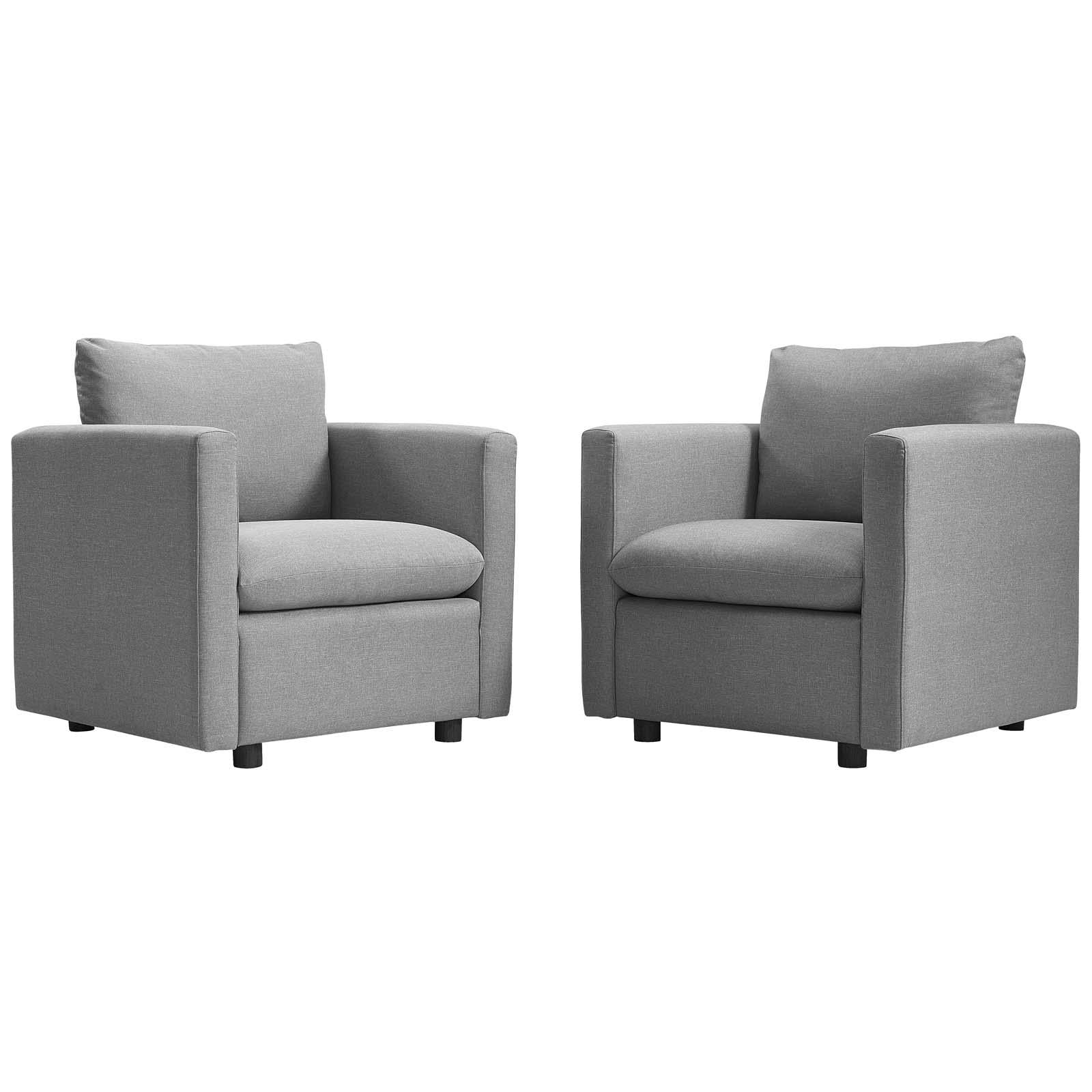 Modway Furniture Modern Activate Upholstered Fabric Armchair Set of 2 - EEI-4078