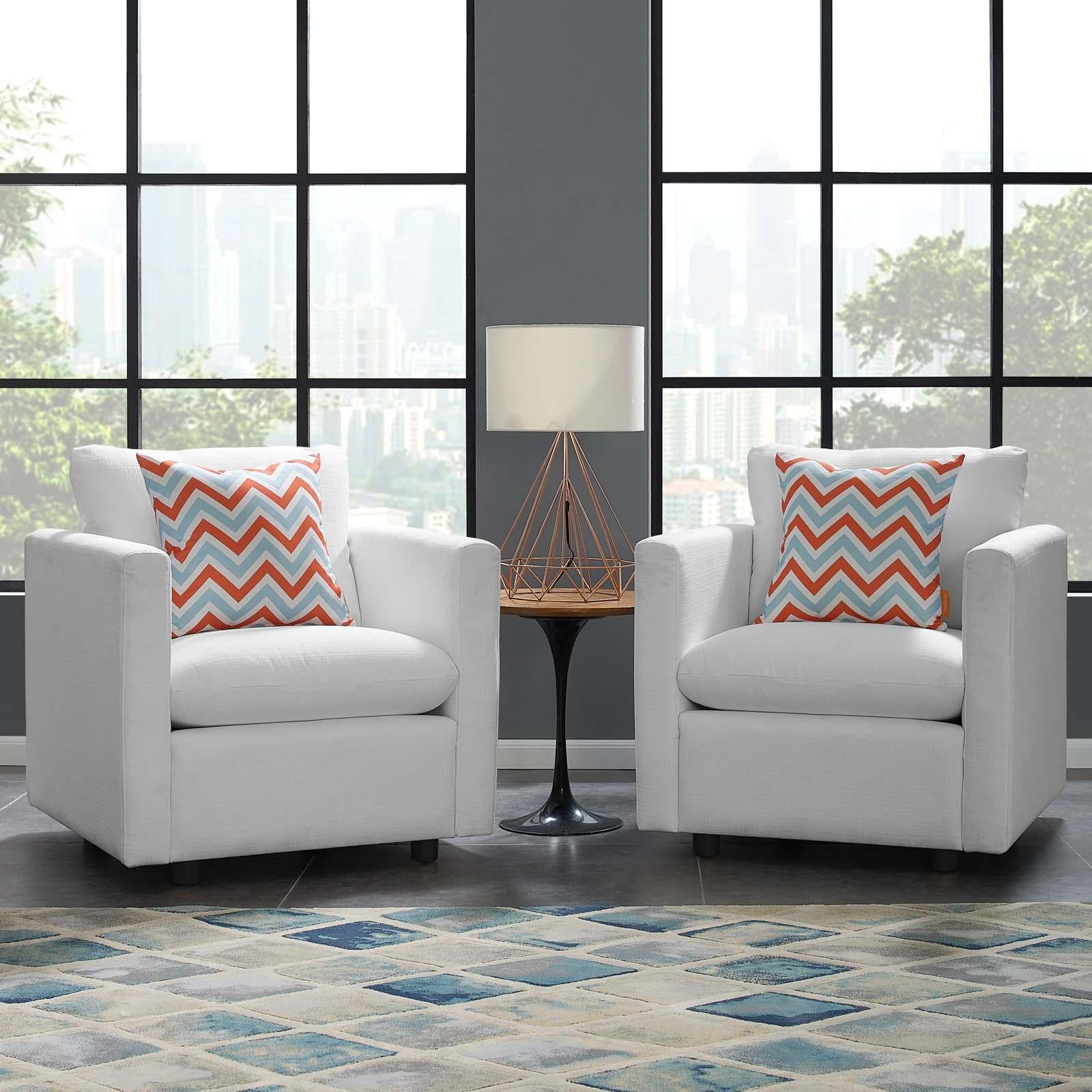 Modway Furniture Modern Activate Upholstered Fabric Armchair Set of 2 - EEI-4078