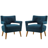 Modway Furniture Modern Sheer Upholstered Fabric Armchair Set of 2 - EEI-4082