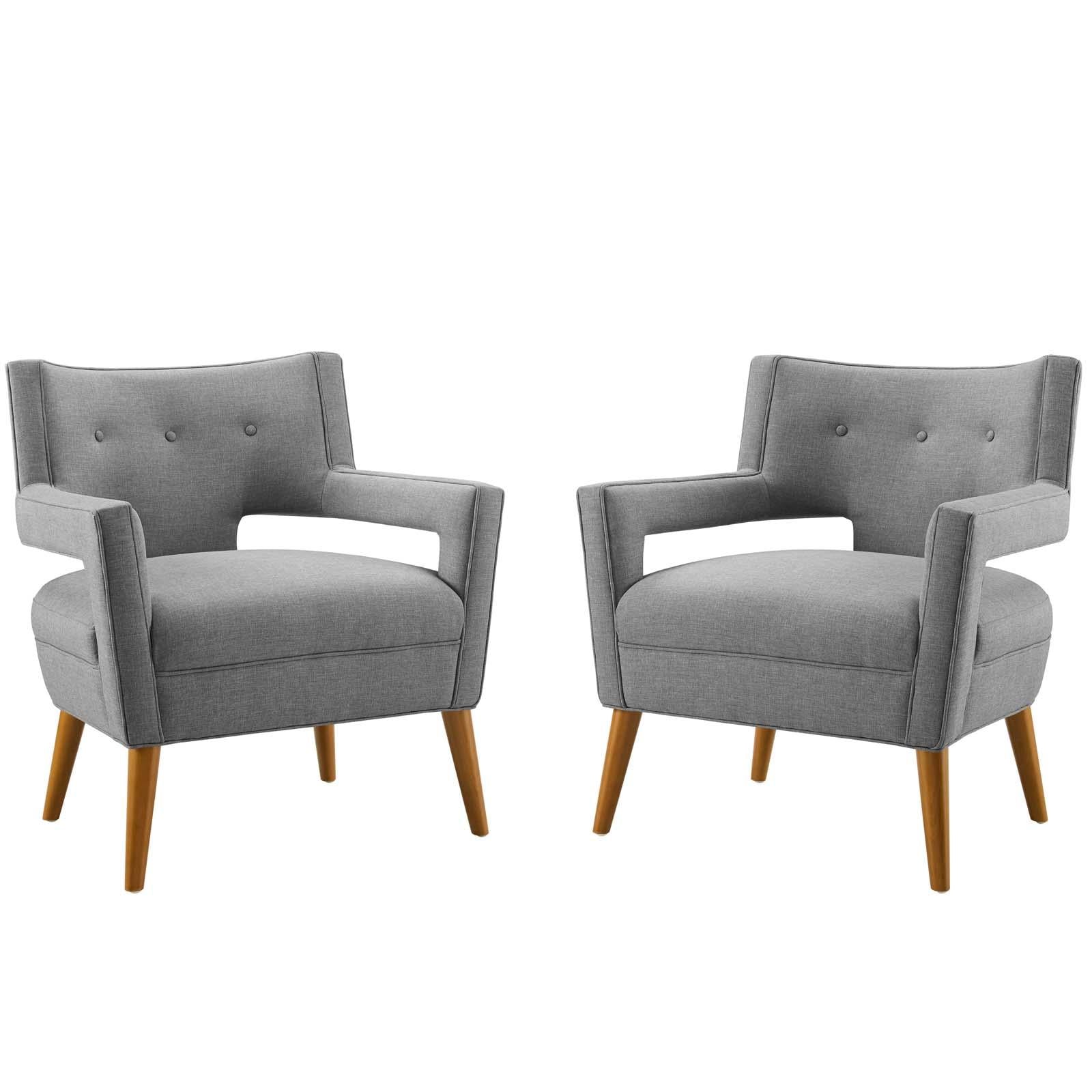 Modway Furniture Modern Sheer Upholstered Fabric Armchair Set of 2 - EEI-4082