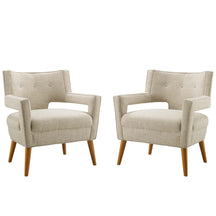 Modway Furniture Modern Sheer Upholstered Fabric Armchair Set of 2 - EEI-4082