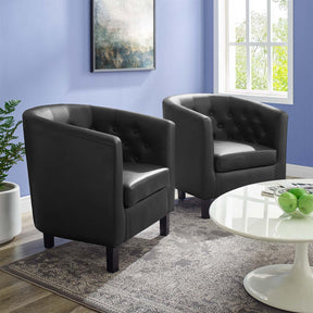 Modway Furniture Modern Prospect Upholstered Vinyl Armchair Set of 2 - EEI-4110