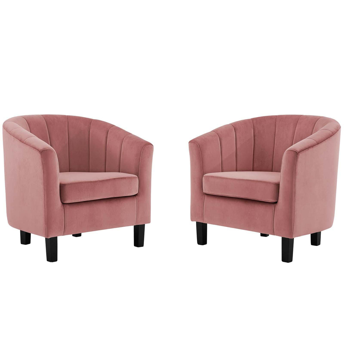 Modway Furniture Modern Prospect Channel Tufted Performance Velvet Armchair Set of 2 - EEI-4150