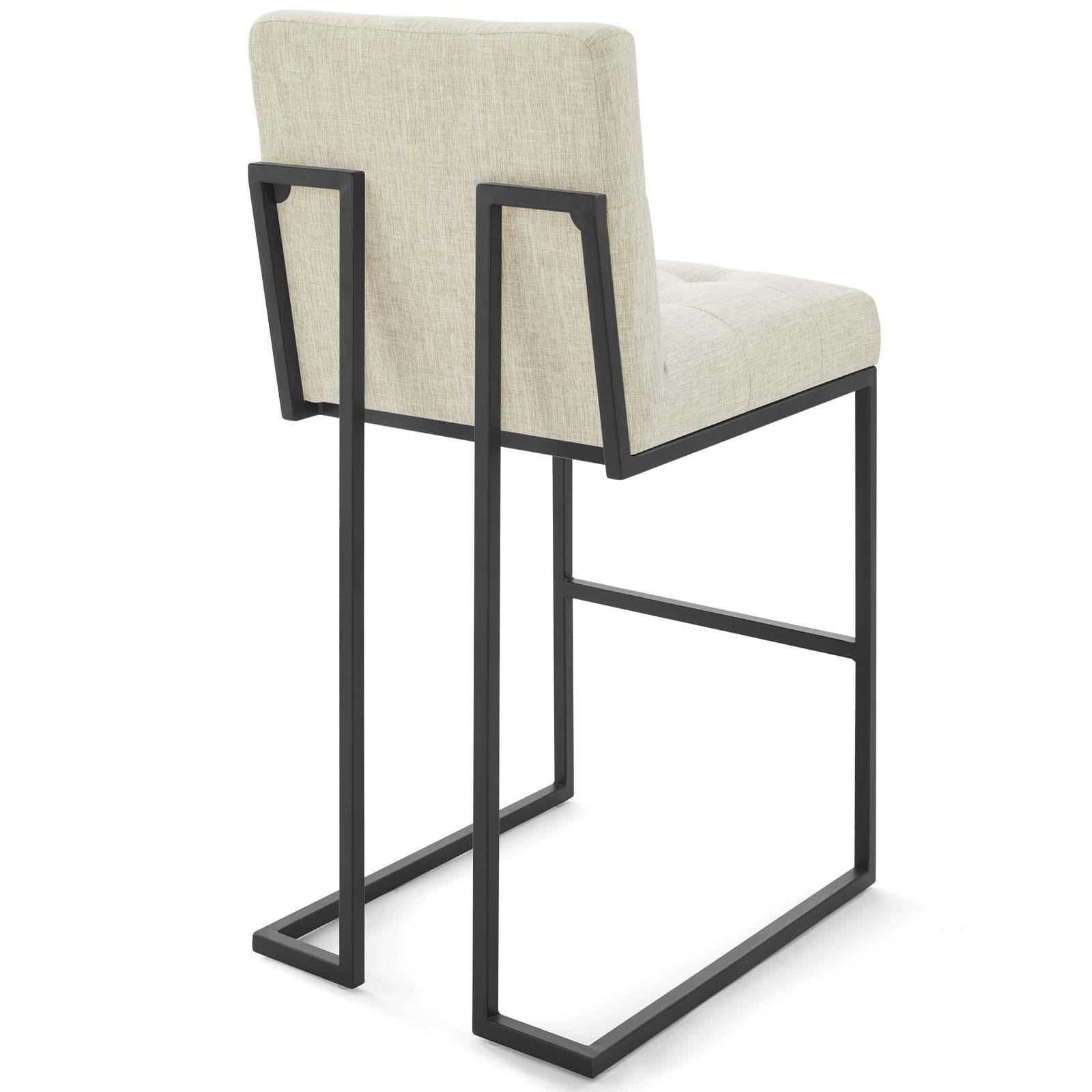 Modway Furniture Modern Privy Black Stainless Steel Upholstered Fabric Bar Stool Set of 2 - EEI-4159