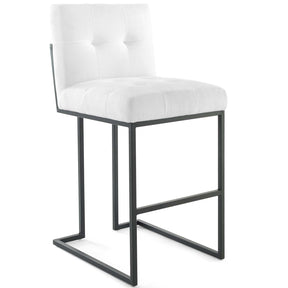 Modway Furniture Modern Privy Black Stainless Steel Upholstered Fabric Bar Stool Set of 2 - EEI-4159