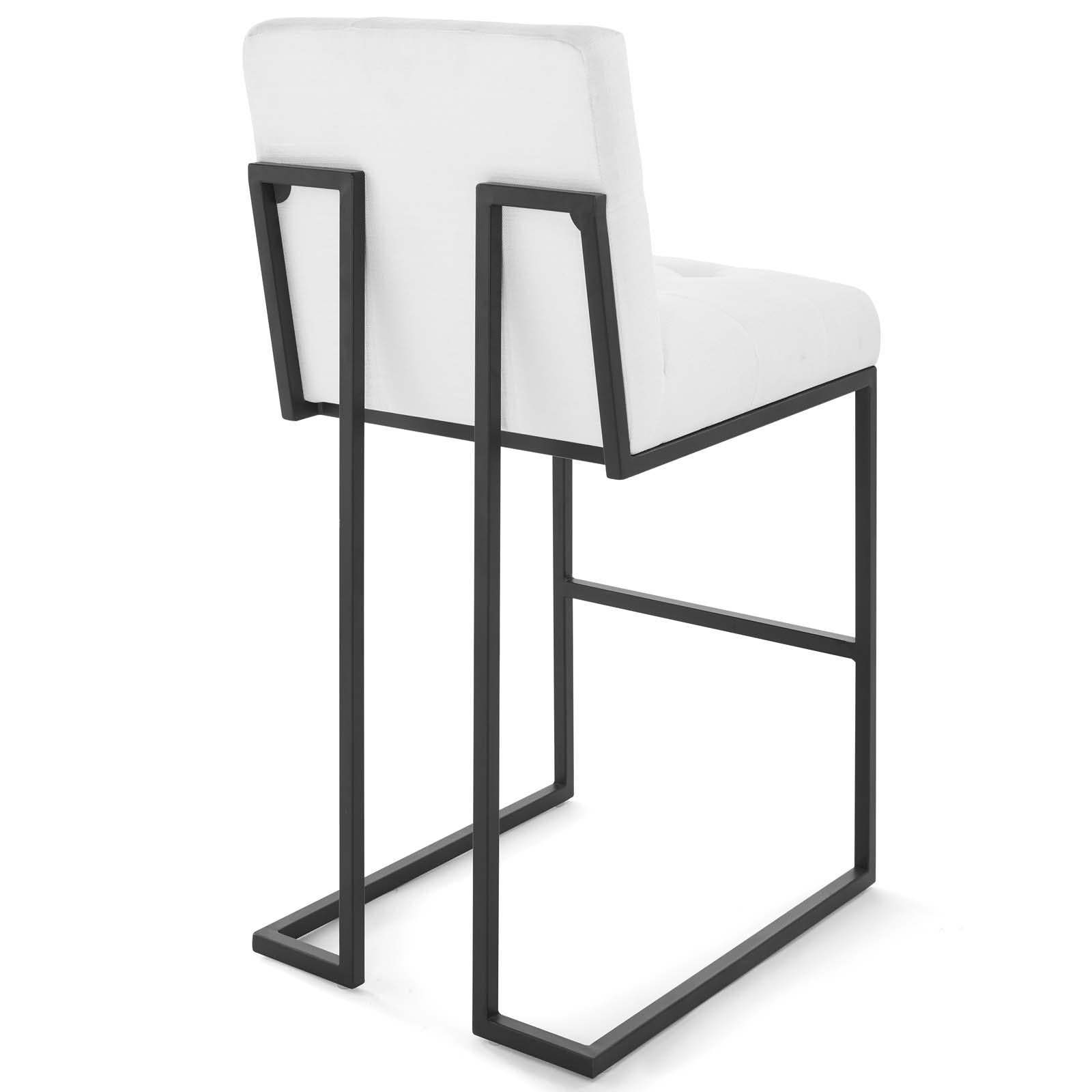 Modway Furniture Modern Privy Black Stainless Steel Upholstered Fabric Bar Stool Set of 2 - EEI-4159