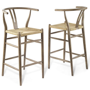 Modway Furniture Modern Amish Wood Bar Stool Set of 2 - EEI-4166