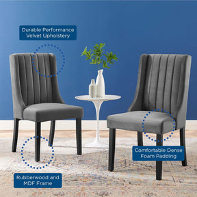 Modway Furniture Modern Renew Parsons Performance Velvet Dining Side Chairs - Set of 2 - EEI-4244