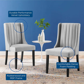 Modway Furniture Modern Renew Parsons Performance Velvet Dining Side Chairs - Set of 2 - EEI-4244