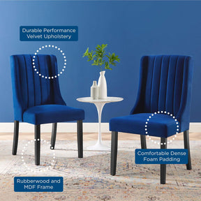 Modway Furniture Modern Renew Parsons Performance Velvet Dining Side Chairs - Set of 2 - EEI-4244