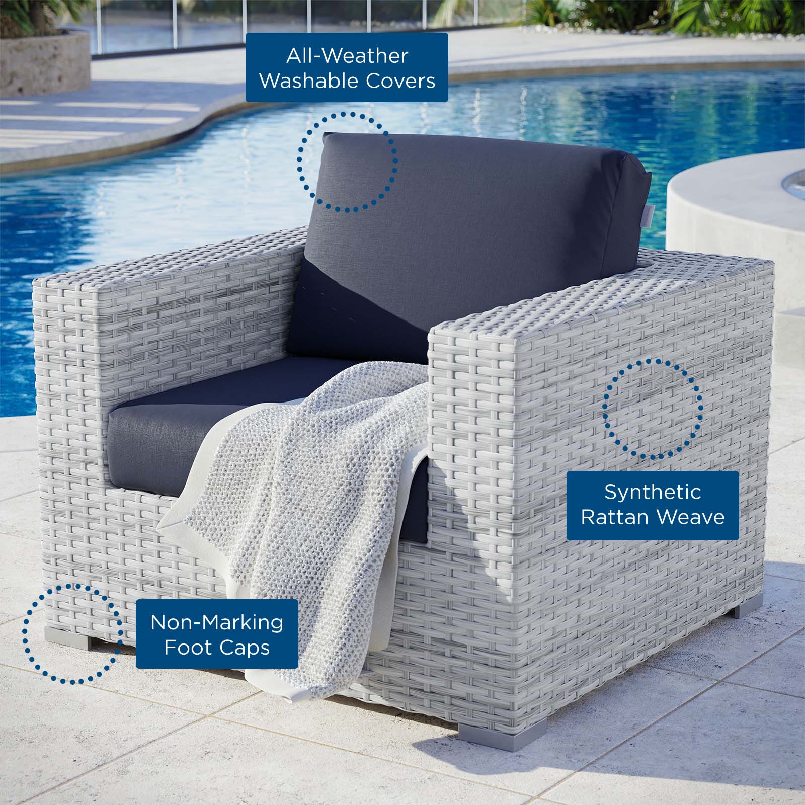 Modway Furniture Modern Convene Outdoor Patio Armchair - EEI-4297