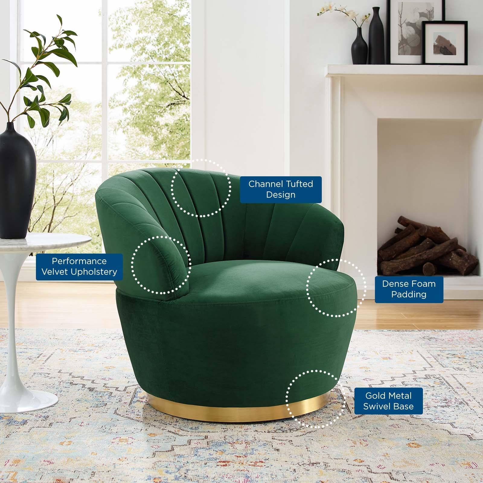 Modway Furniture Modern Billow Tufted Performance Velvet Swivel Chair - EEI-4344