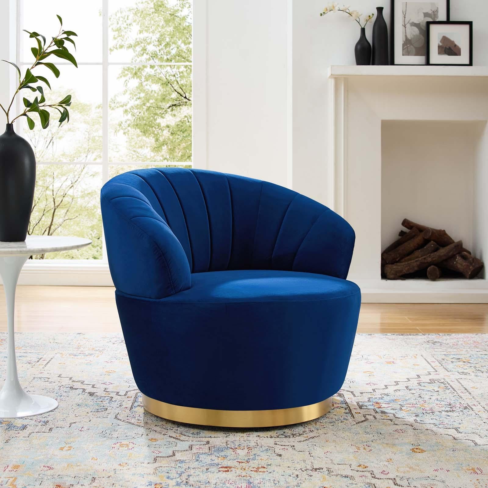 Modway Furniture Modern Billow Tufted Performance Velvet Swivel Chair - EEI-4344