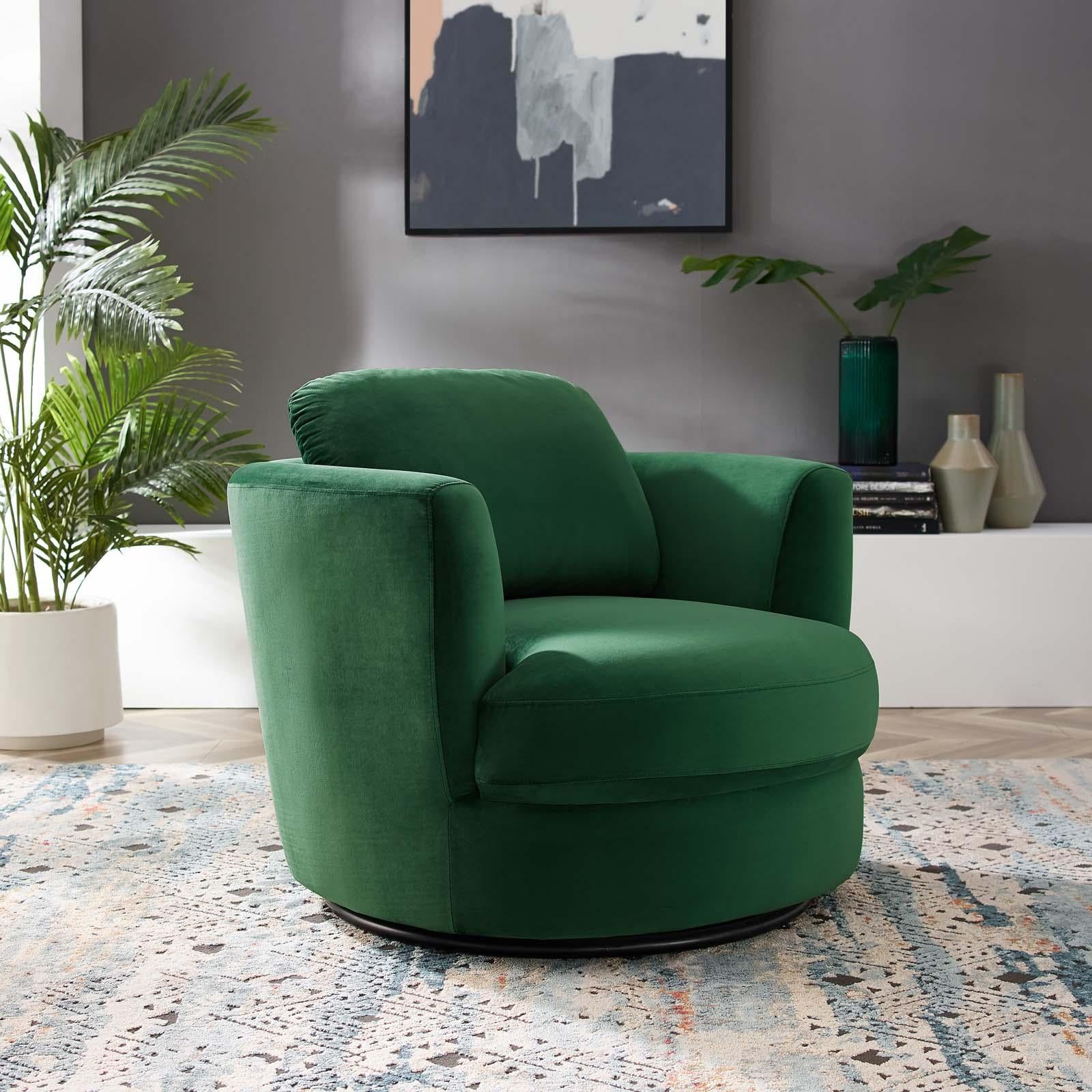 Modway Furniture Modern Pirouette Performance Velvet Swivel Armchair - EEI-4345