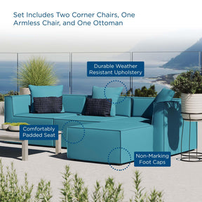 Modway Furniture Modern Saybrook Outdoor Patio Upholstered 4-Piece Sectional Sofa - EEI-4380