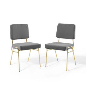 Modway Furniture Modern Craft Dining Side Chair Performance Velvet Set of 2 - EEI-4505