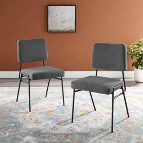 Modway Furniture Modern Craft Dining Side Chair Upholstered Fabric Set of 2 - EEI-4506