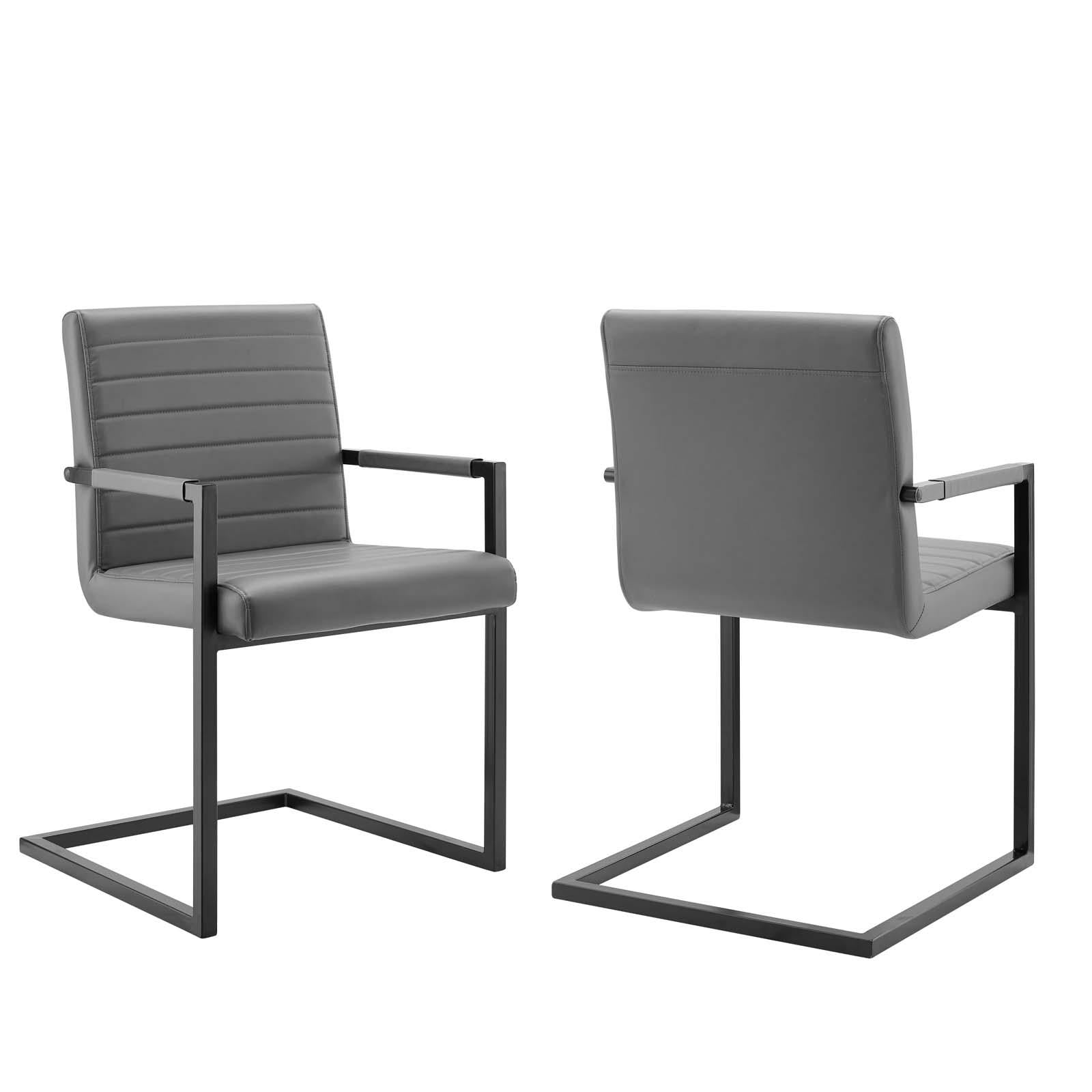 Modway Furniture Modern Savoy Vegan Leather Dining Chairs - Set of 2 - EEI-4522