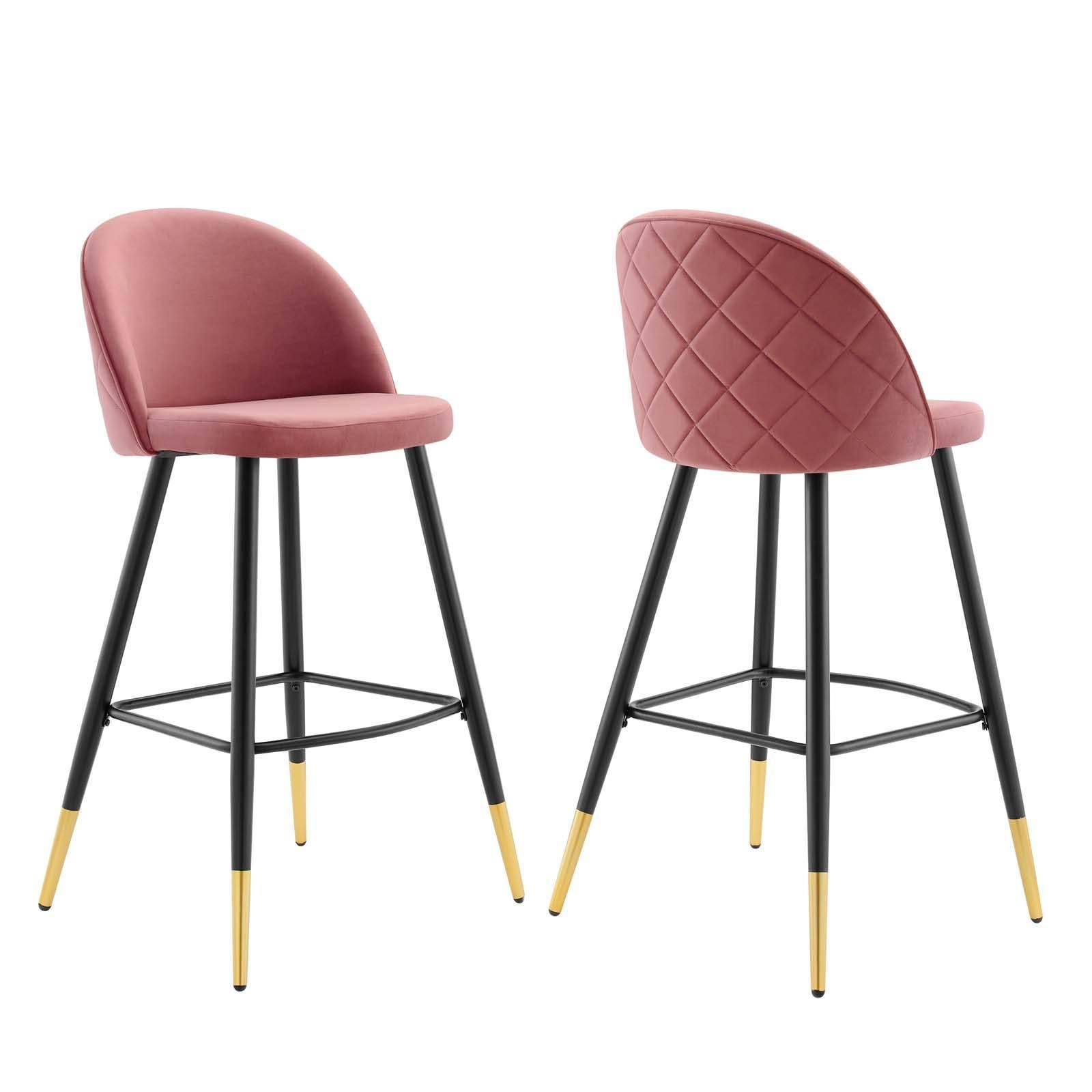 Modway Furniture Modern Cordial Performance Velvet Bar Stools - Set of 2 - EEI-4527