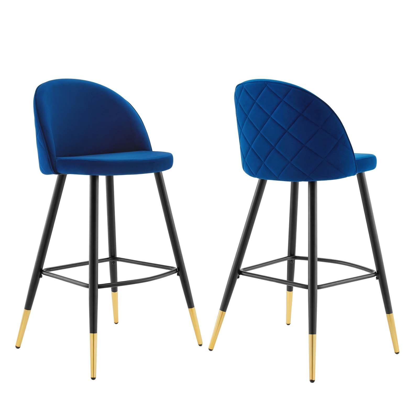 Modway Furniture Modern Cordial Performance Velvet Bar Stools - Set of 2 - EEI-4527