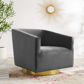 Modway Furniture Modern Twist Accent Lounge Performance Velvet Swivel Chair - EEI-4626