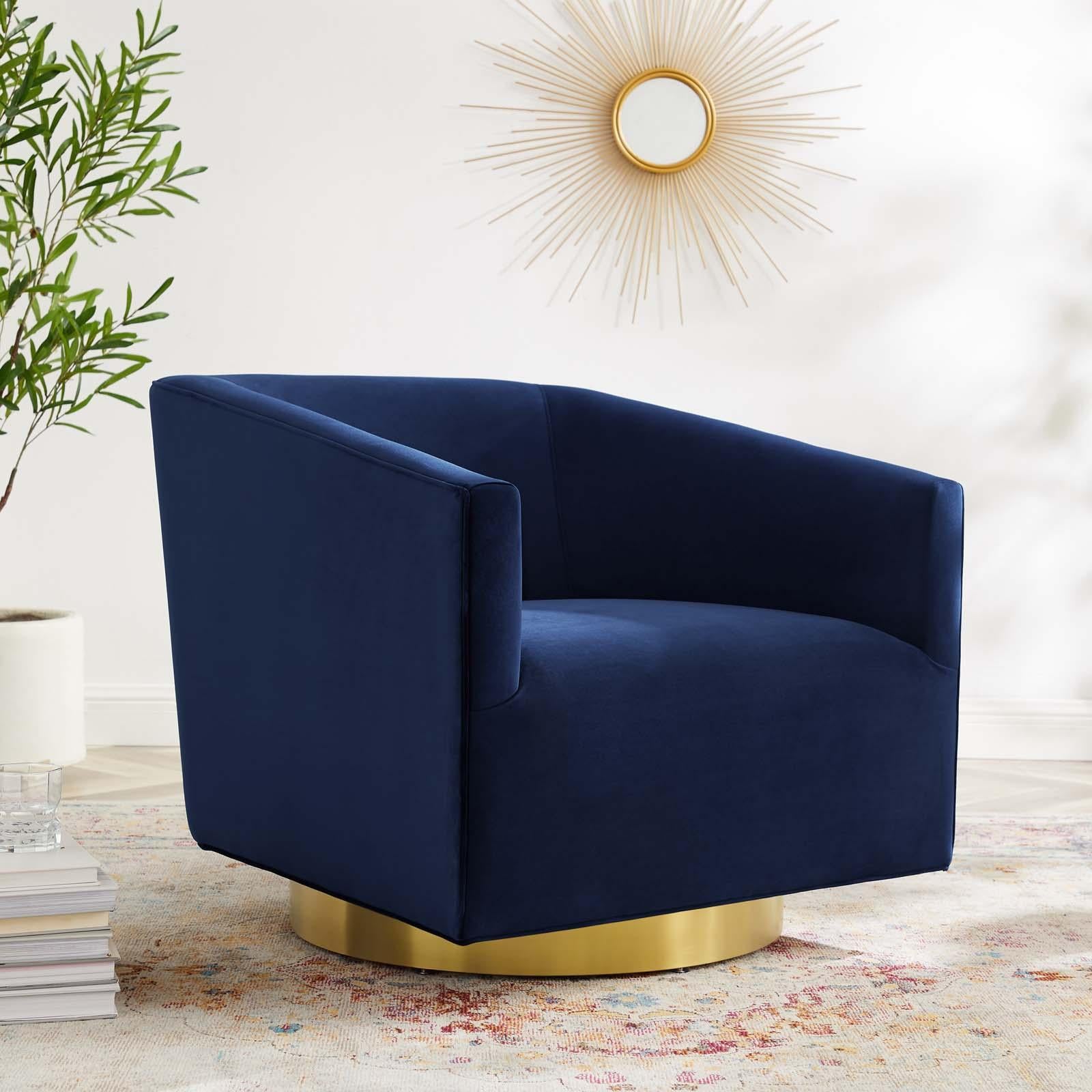 Modway Furniture Modern Twist Accent Lounge Performance Velvet Swivel Chair - EEI-4626