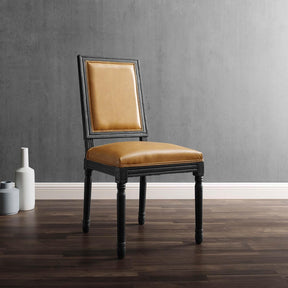 Modway Furniture Modern Court French Vintage Vegan Leather Dining Side Chair - EEI-4663